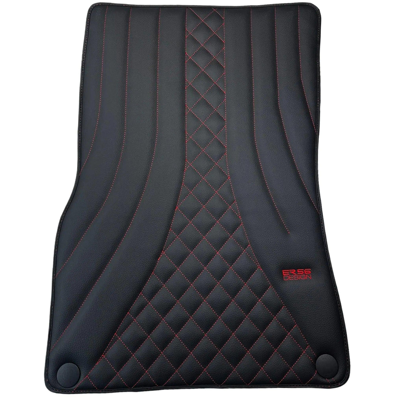 Black Leather Floor Mats For Mercedes Benz E-Class A207 Convertible (2010-2013) | ER56 Design - AutoWin