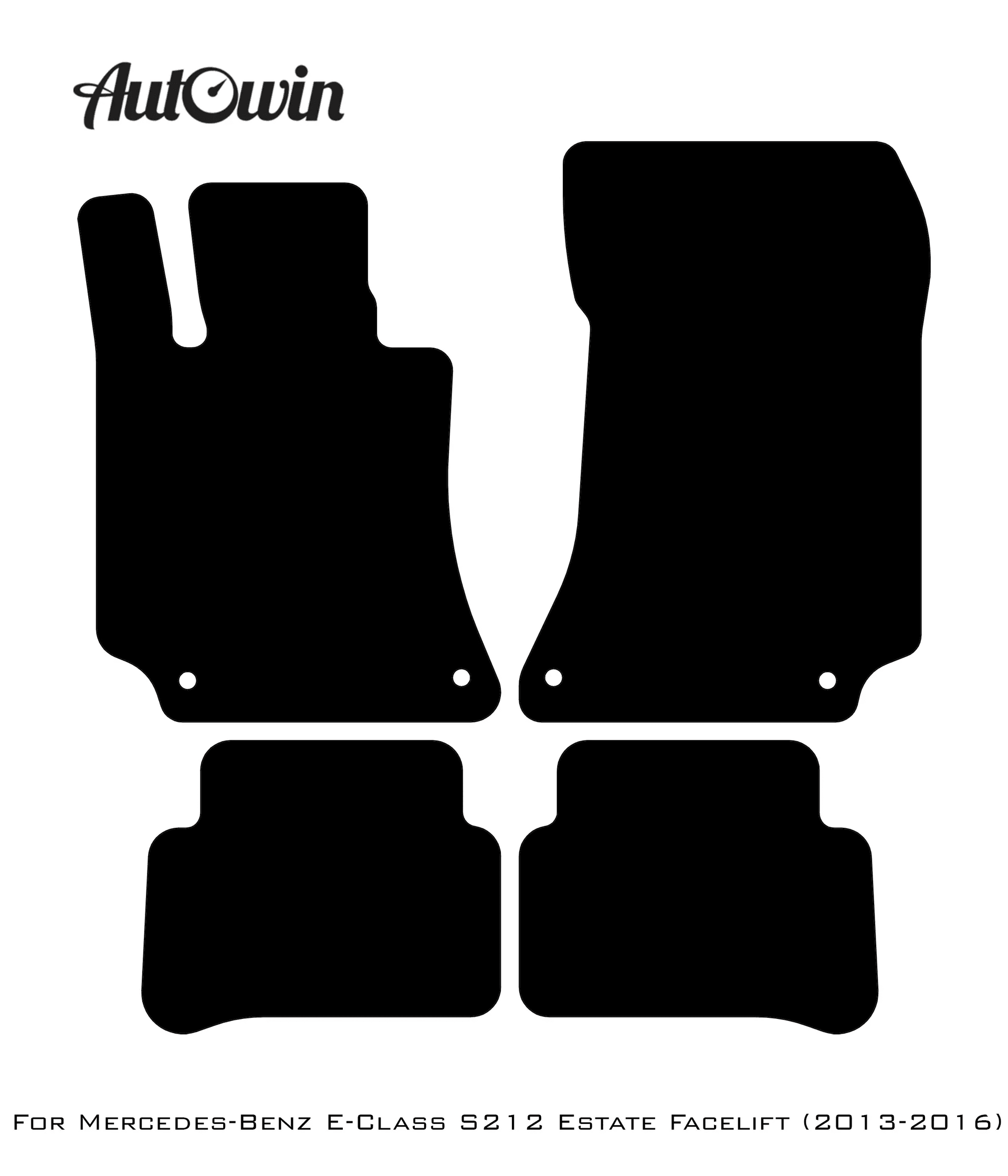 Black Leather Floor Mats For Mercedes Benz E-Class S212 Estate Facelift (2013-2016) | ER56 Design - AutoWin
