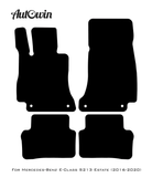 Black Leather Floor Mats For Mercedes Benz E-Class S213 Estate (2016-2020) | ER56 Design - AutoWin