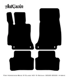 Black Leather Floor Mats For Mercedes Benz E-Class W213 Sedan (2020-2023) Hybrid | ER56 Design - AutoWin