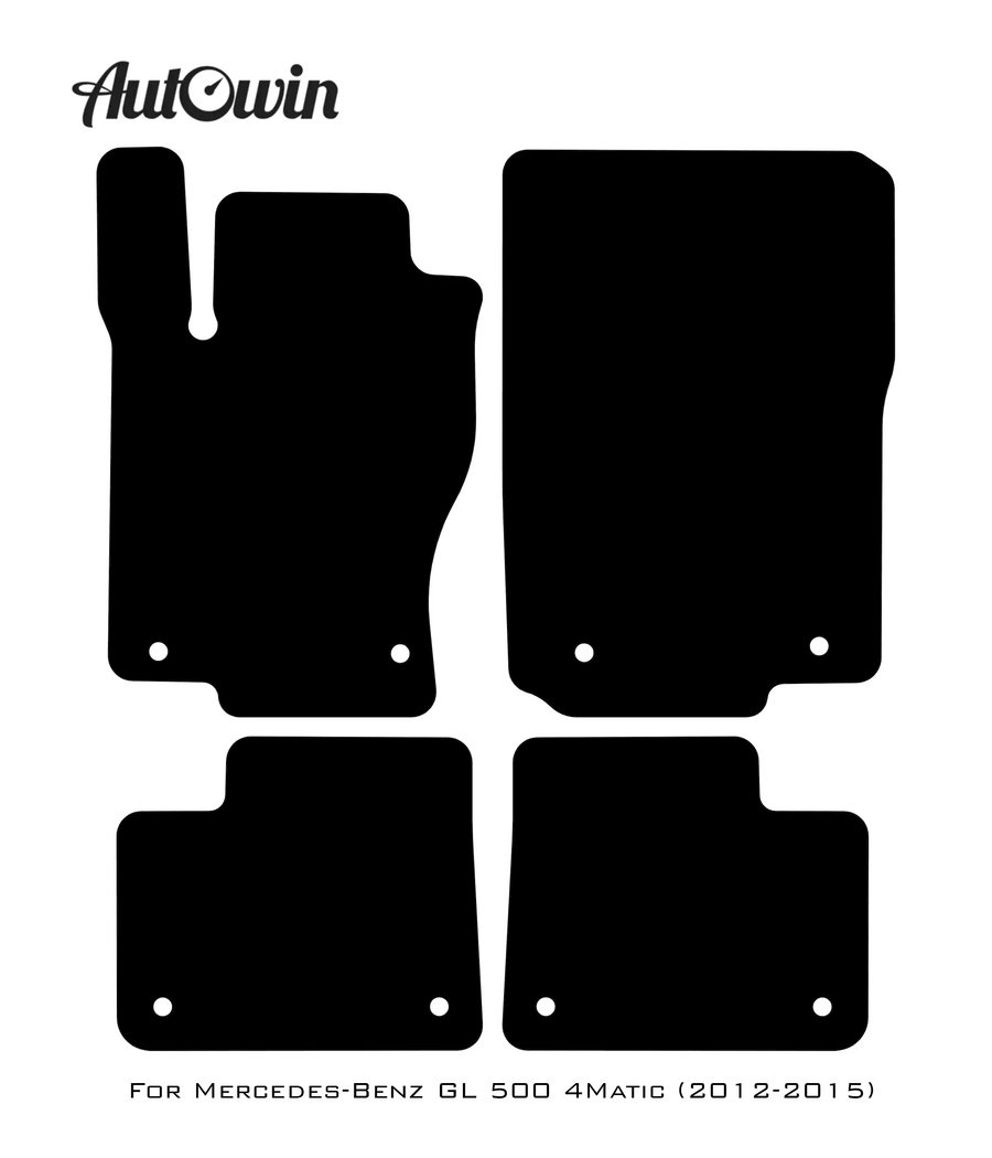 Black Leather Floor Mats For Mercedes Benz GL-Class 500 4Matic (2012-2015) | ER56 Design - AutoWin