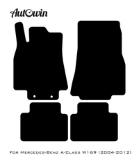 Black Sheepskin Floor Mats For Mercedes Benz A-Class W169 (2004-2012) | ER56 Design - AutoWin