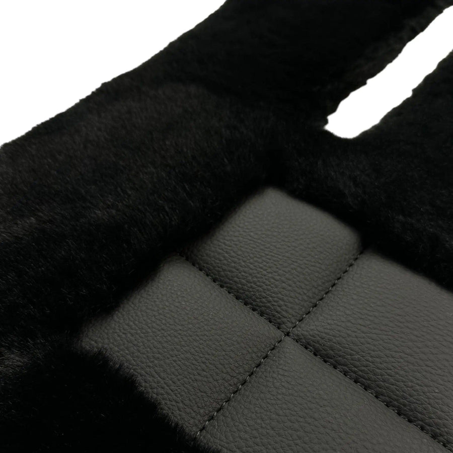 Black Sheepskin Floor Mats For Mercedes Benz A-Class W177 Hatchback AMG (2018-2023) | ER56 Design - AutoWin