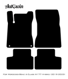 Black Sheepskin Floor Mats For Mercedes Benz A-Class W177 Hybrid (2019-2023) | ER56 Design - AutoWin