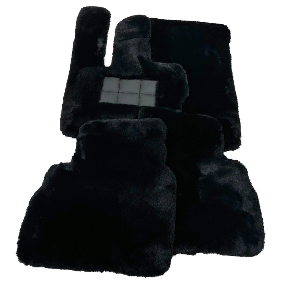 Black Sheepskin Floor Mats For Mercedes Benz A-Class W177 Sedan (2019-2023) | ER56 Design - AutoWin