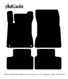 Black Sheepskin Floor Mats For Mercedes Benz A-Class W177 Sedan (2019-2023) | ER56 Design - AutoWin
