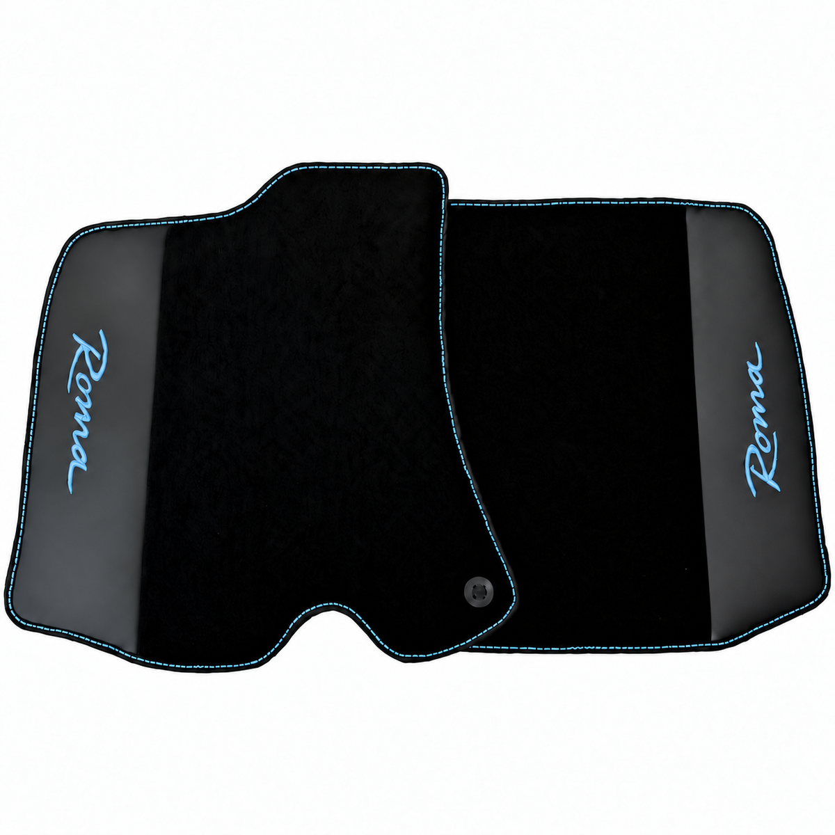Black Floor Mats for Ferrari Roma (2021-2024) with Leather - Red logo