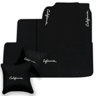 Orange Stitching Black Leather Floor Mats for Lamborghini Urus