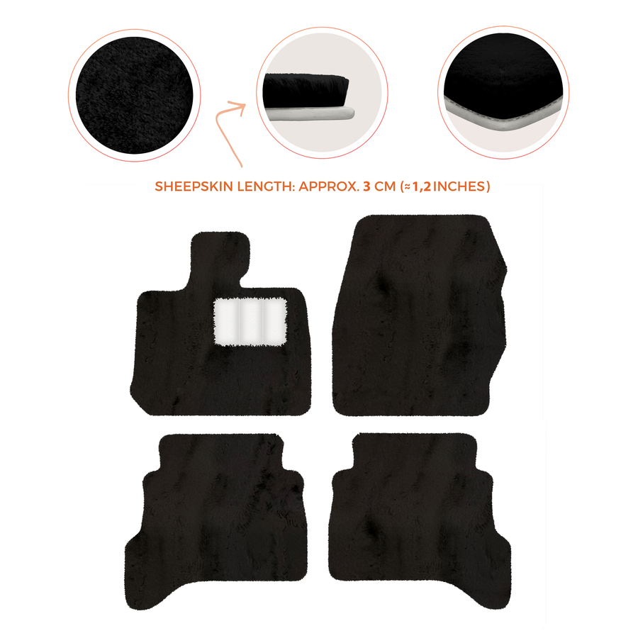 Premium Sheepskin Floor Mats for Land Rover Defender 90 (2007-2020)