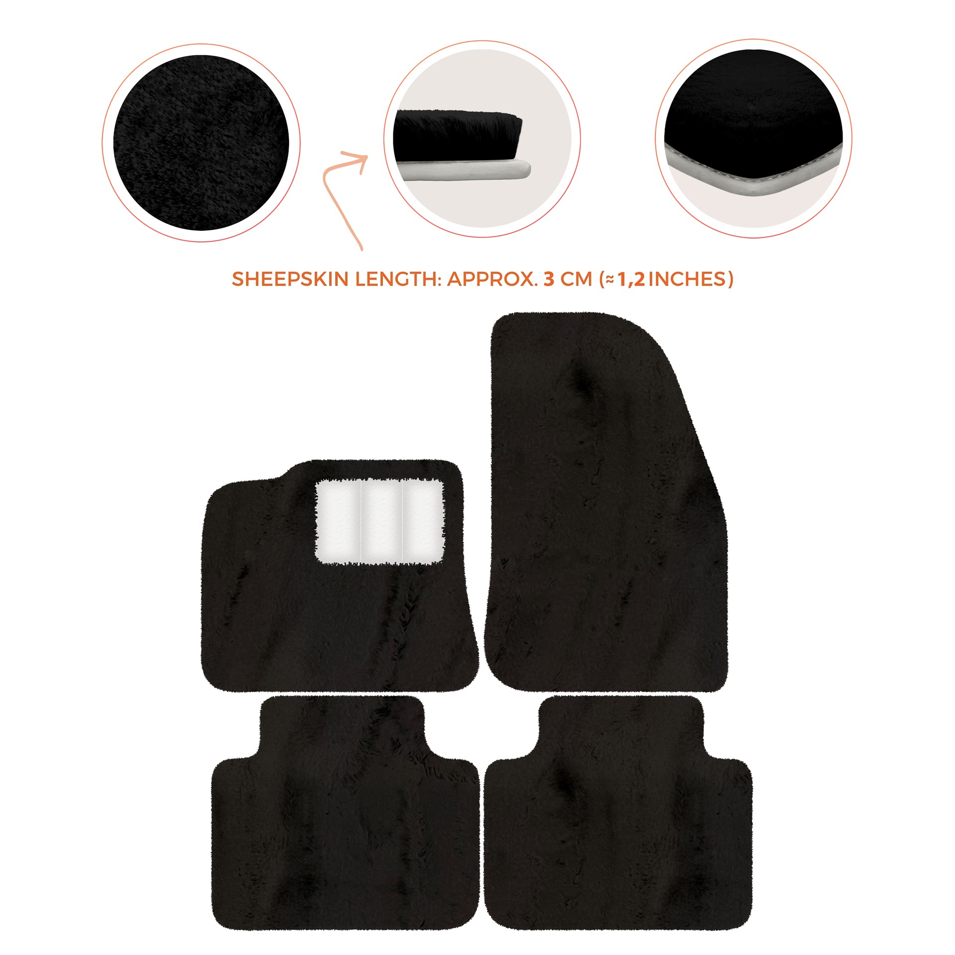 Premium Sheepskin Floor Mats for Porsche 987 Boxster (2005-2012)