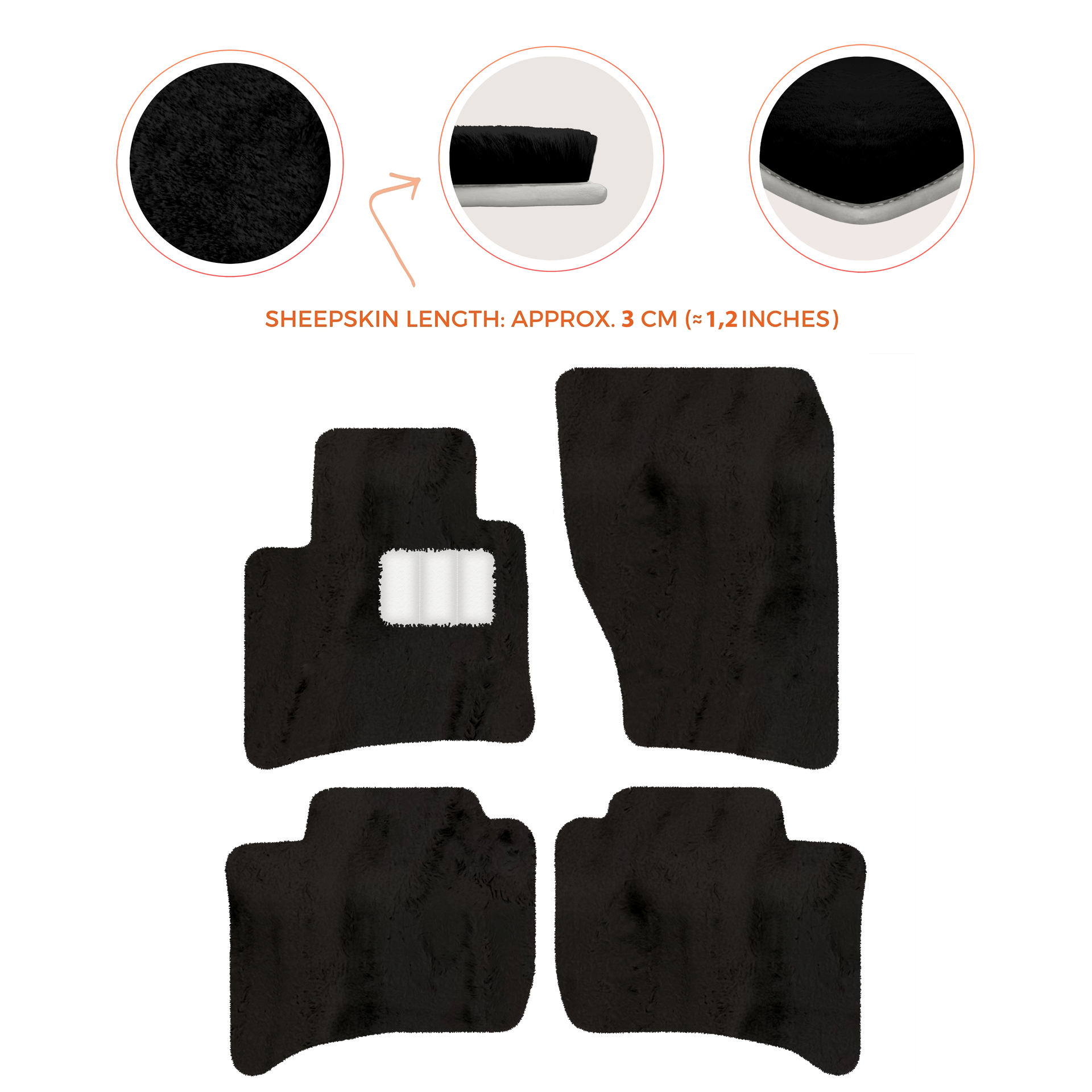 Premium Sheepskin Floor Mats for Porsche Cayenne (2010-2018)