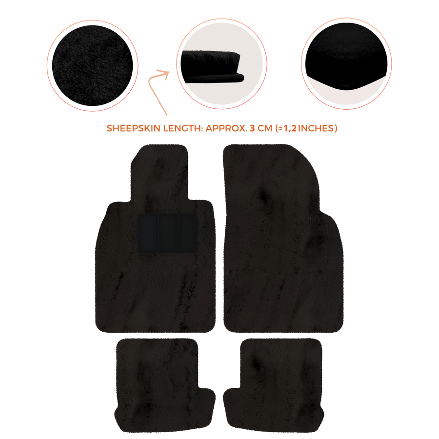 Premium Quality Sheepskin Floor Mats for Porsche 924 (1976-1988)