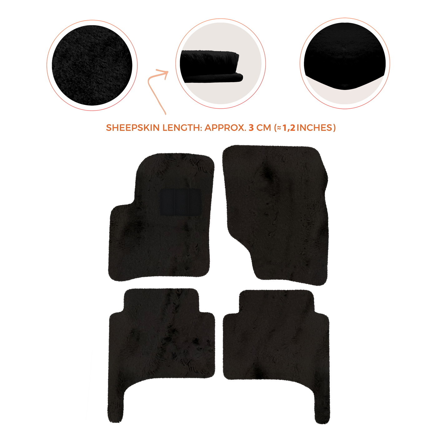Premium Quality Sheepskin Floor Mats for Porsche 550 (1953-1956)