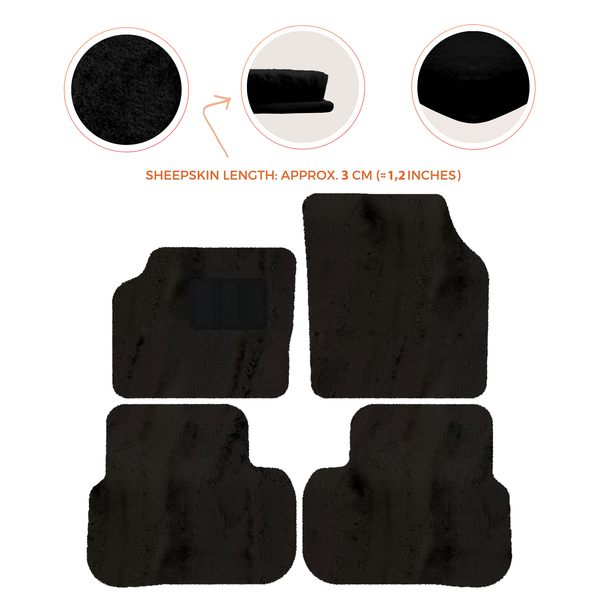 Luxury Sheepskin Floor Mats for Aston Martin V8 Coupe (1996-2000)