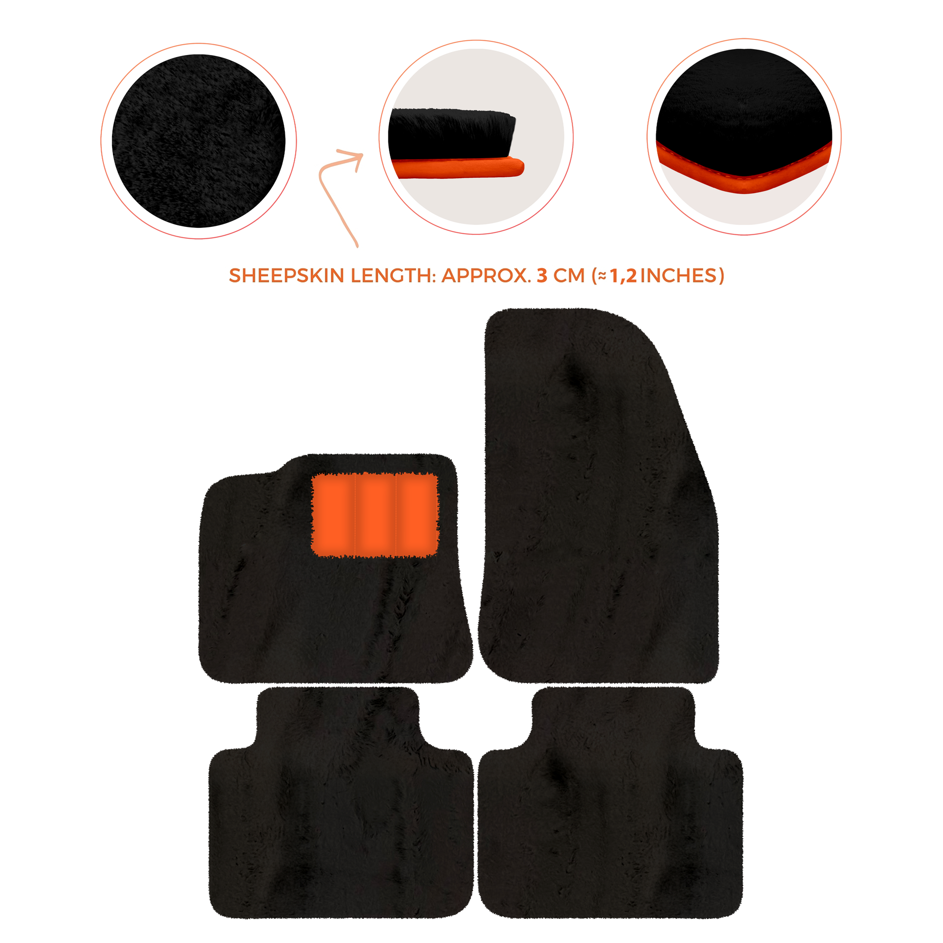 Premium Sheepskin Floor Mats for Porsche 987 Boxster (2005-2012)