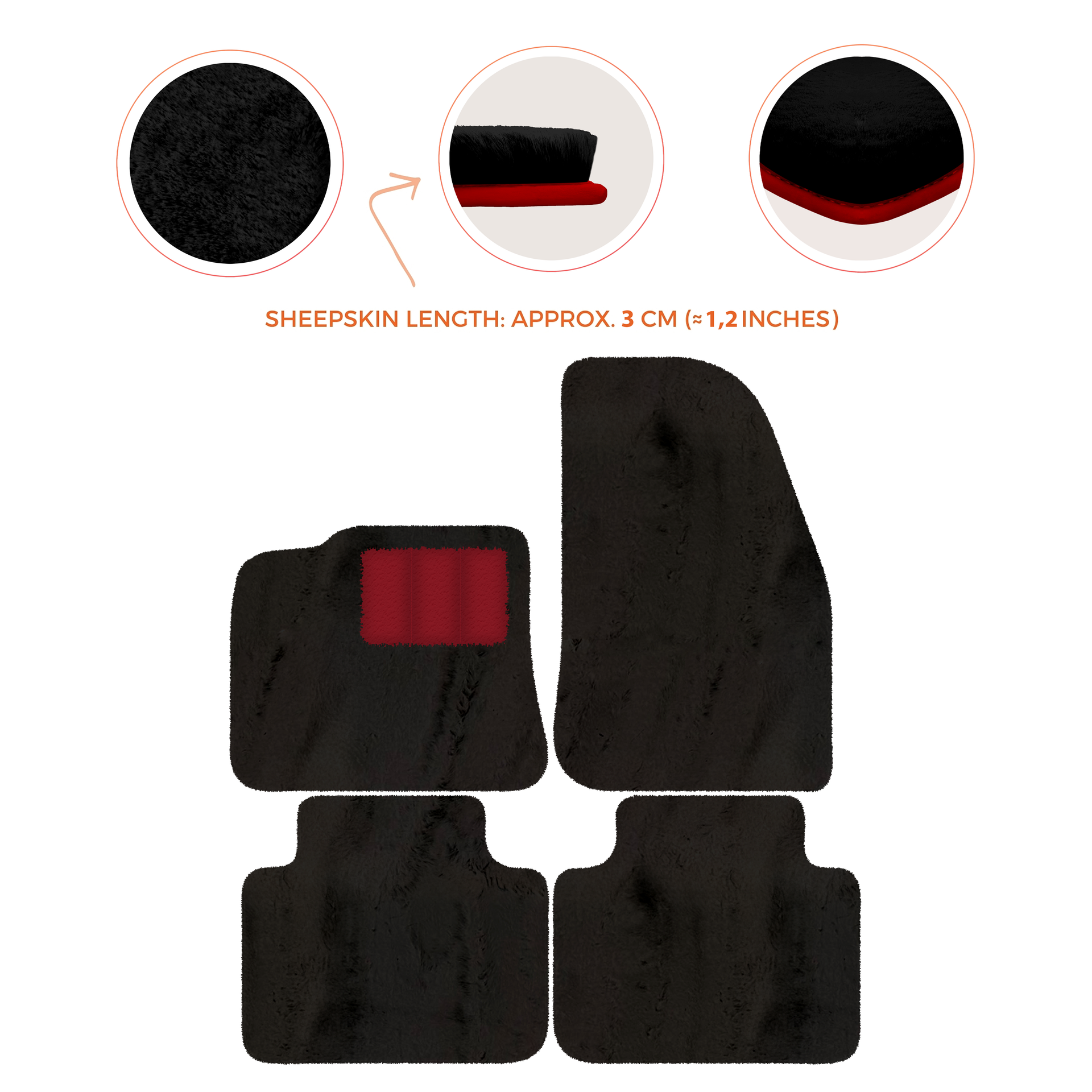 Premium Sheepskin Floor Mats for Porsche 987 Boxster (2005-2012)