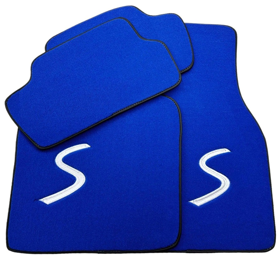 Blue Floor Mats for Mini Cabrio F57 Convertible (2016-2023) - AutoWin