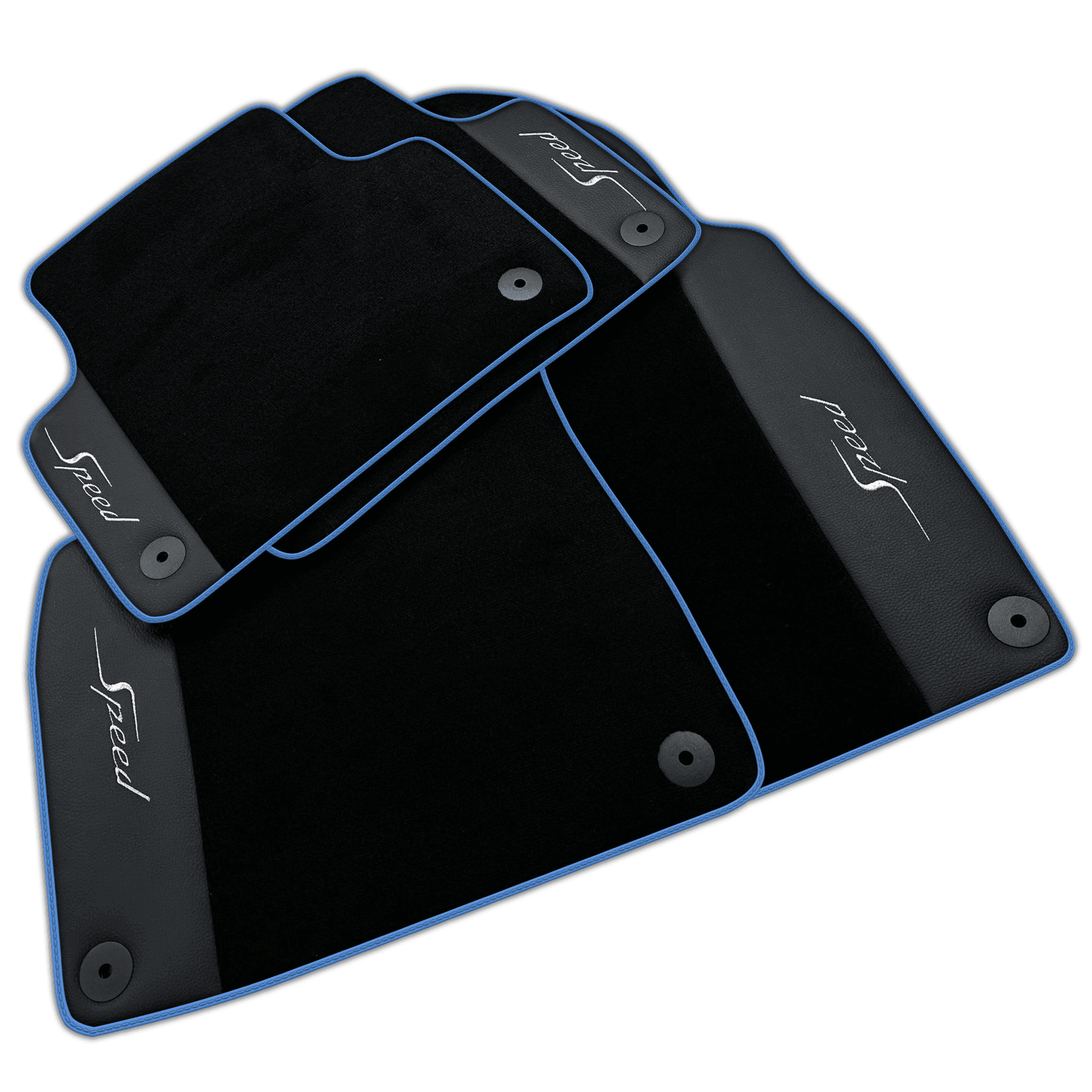 Black Floor Mats for Bentley Flying Spur (2005-2013) with Leather | Various Trim Colors