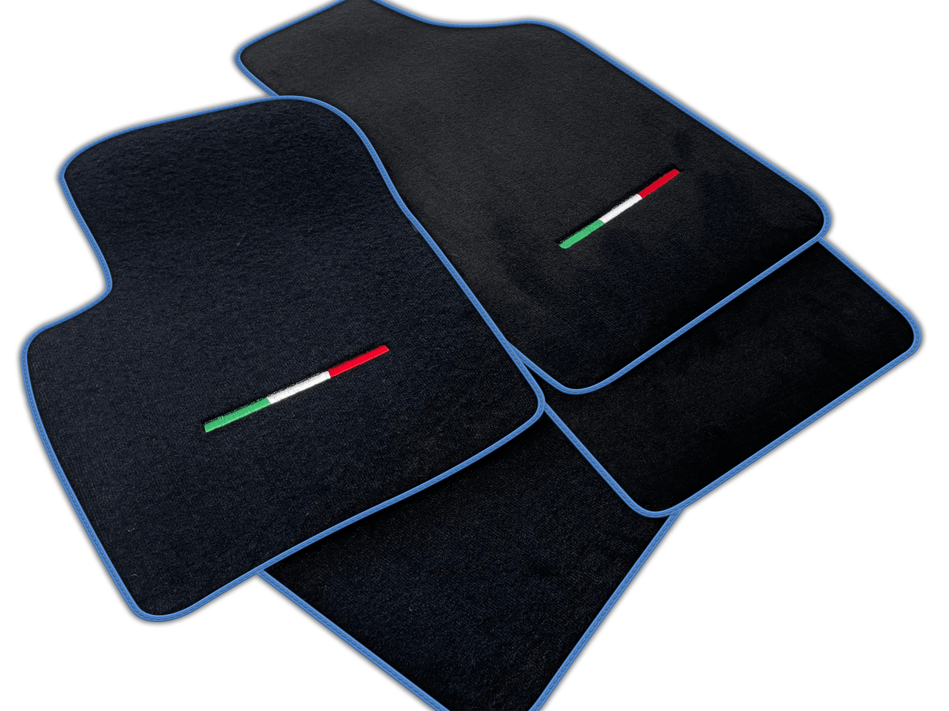 Italian Edition Black Floor Mats for Fiat 500e (2020-2024) 3+1