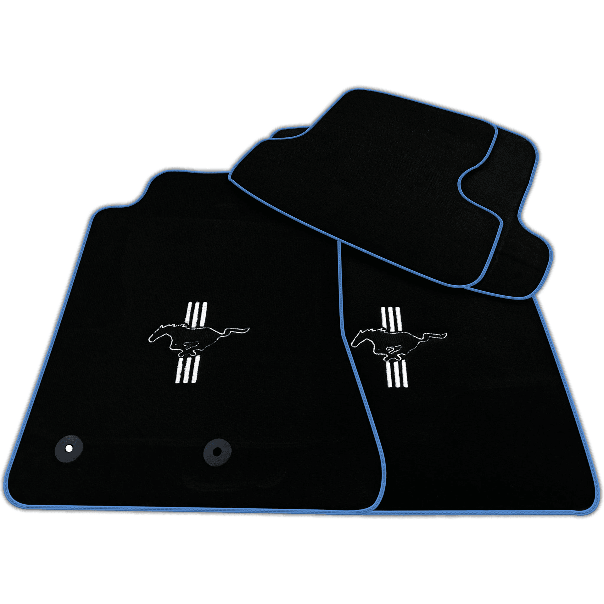 Black Floor Mats for Ford Mustang GT500 Shelby (2015-2021) with Pony | Various Trim Colors