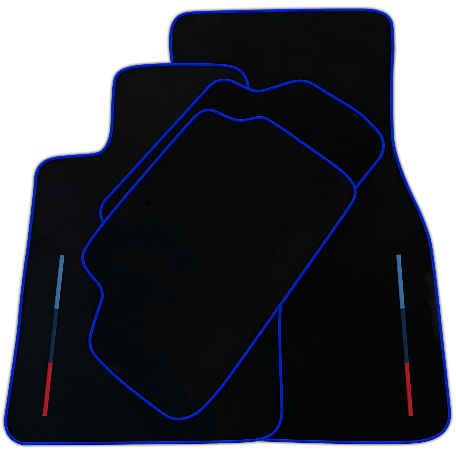 Black Floor Mats for BMW i8 3 Color Stripes Tailored Set Perfect Fit | Various Trim Colors