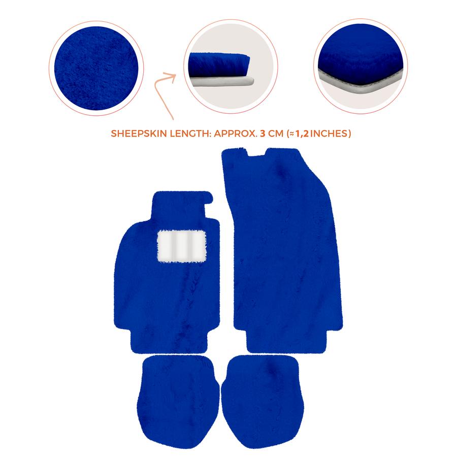 Sheepskin Floor Mats for Porsche 911 - 964 (1989-1994) - Sheepskin Length, Various Color Options