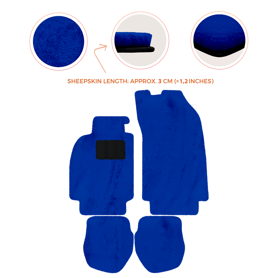 Sheepskin Floor Mats for Porsche 911 - 964 (1989-1994) - Sheepskin Length, Various Color Options
