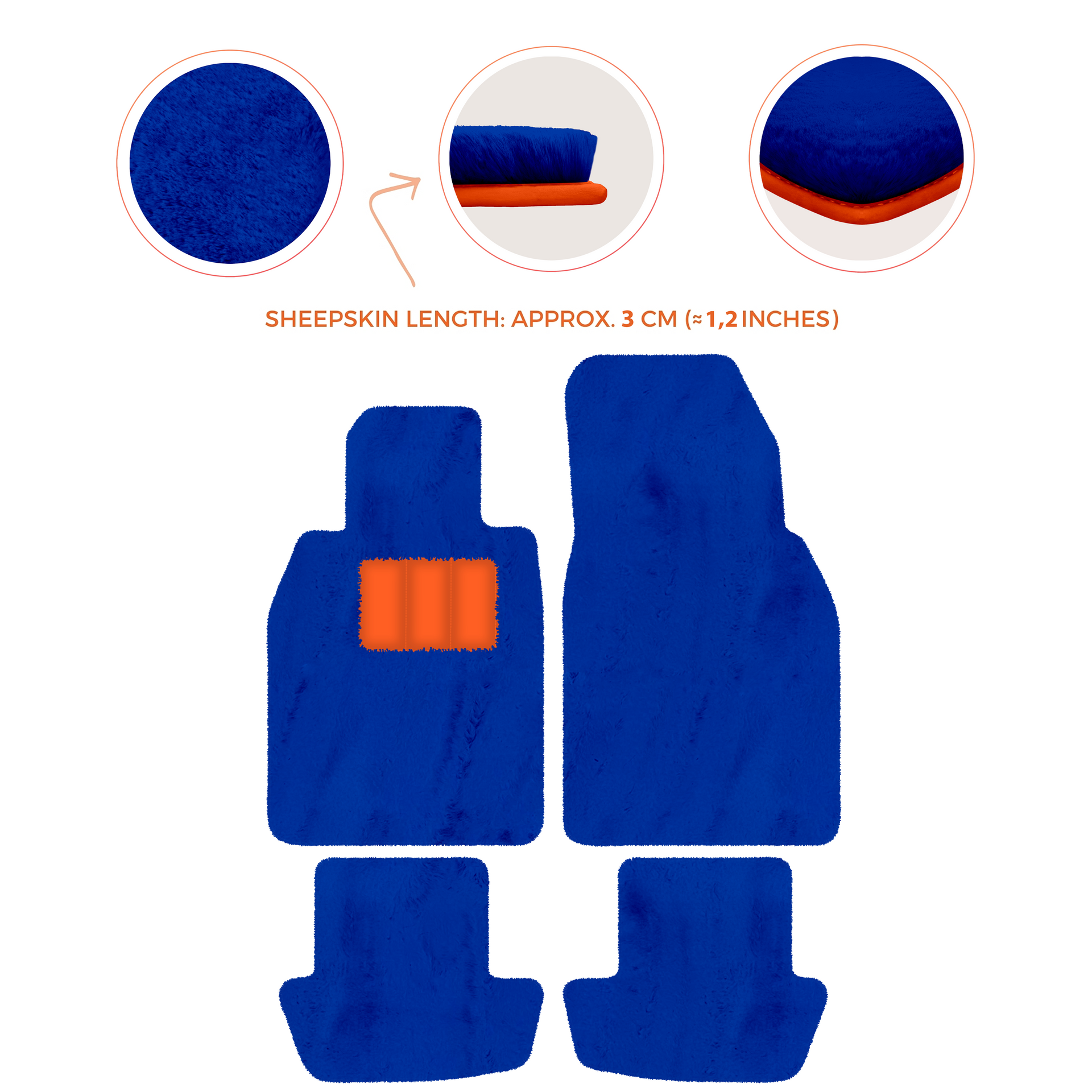 Premium Sheepskin Floor Mats for Porsche 911 991 (2012-2019)