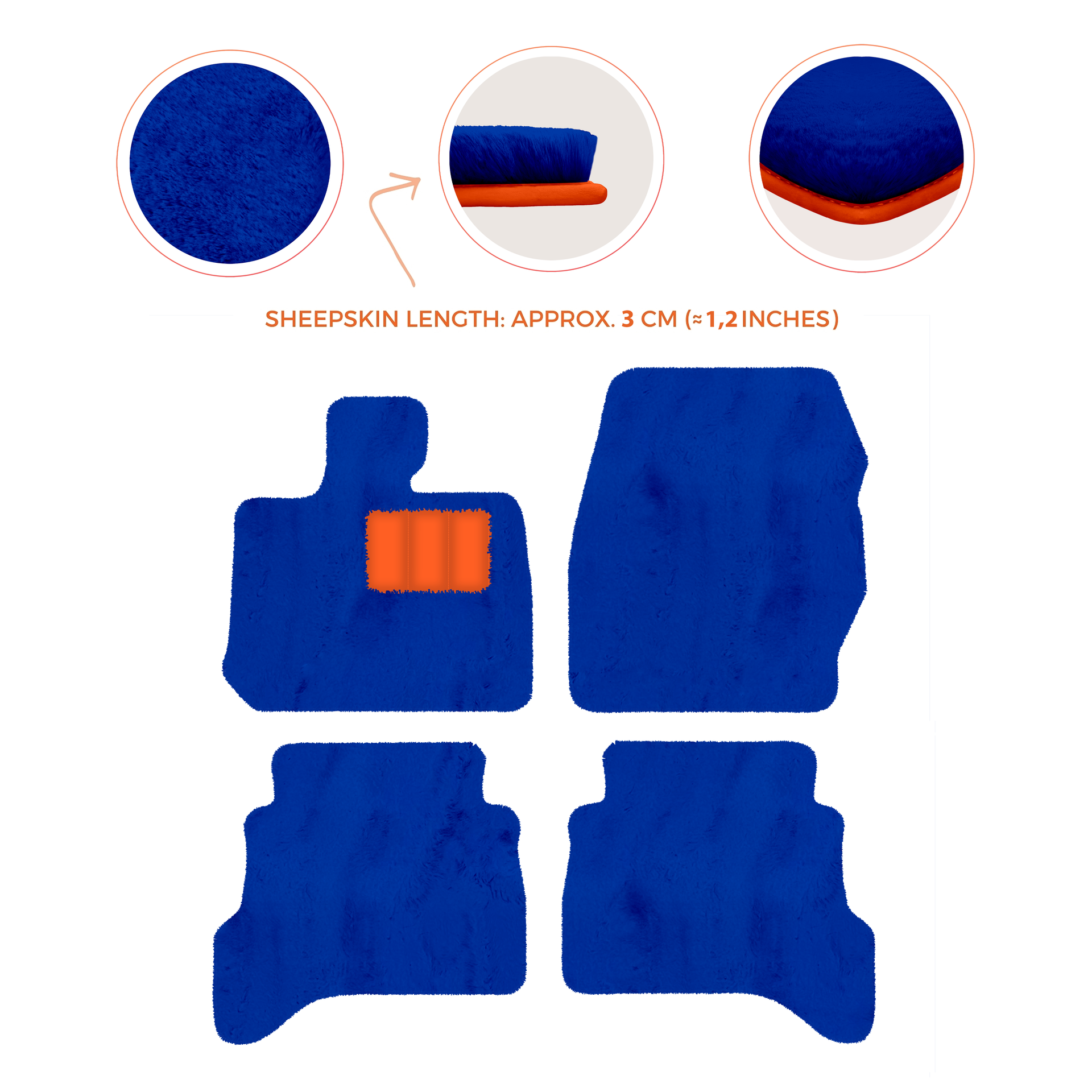 Premium Sheepskin Floor Mats for Land Rover Defender 90 (2007-2020)