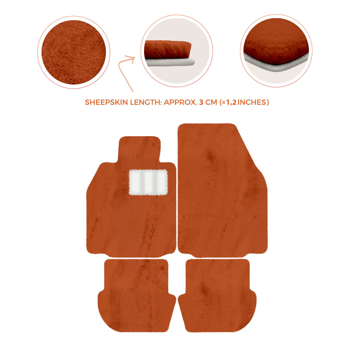 Premium Luxury Sheepskin Floor Mats for Porsche 911 (2004-2012)