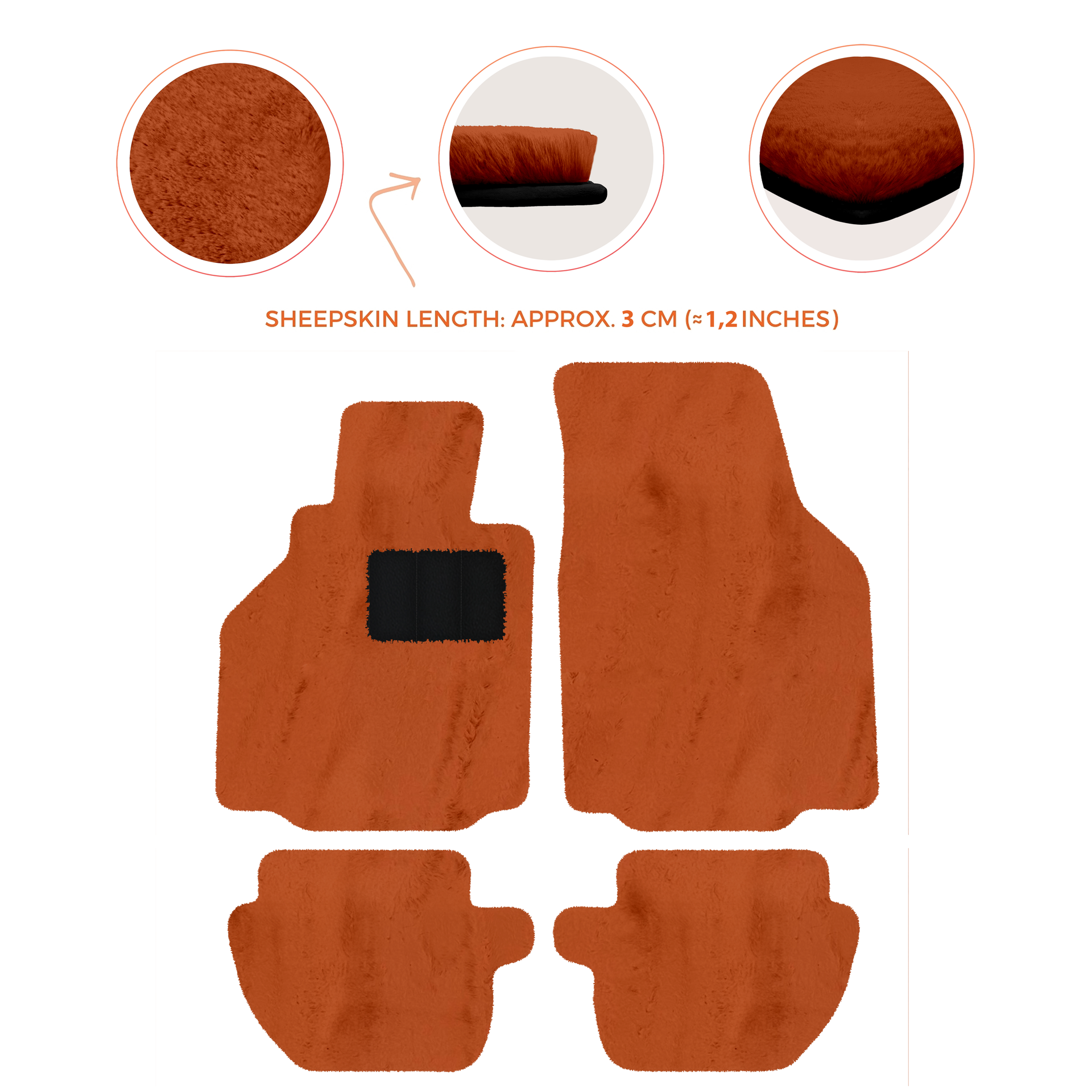 Premium Luxury Sheepskin Floor Mats for Ferrari Roma (2021-2024)