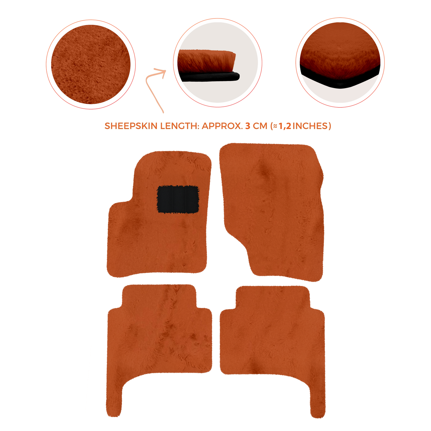 Premium Quality Sheepskin Floor Mats for Porsche 550 (1953-1956)