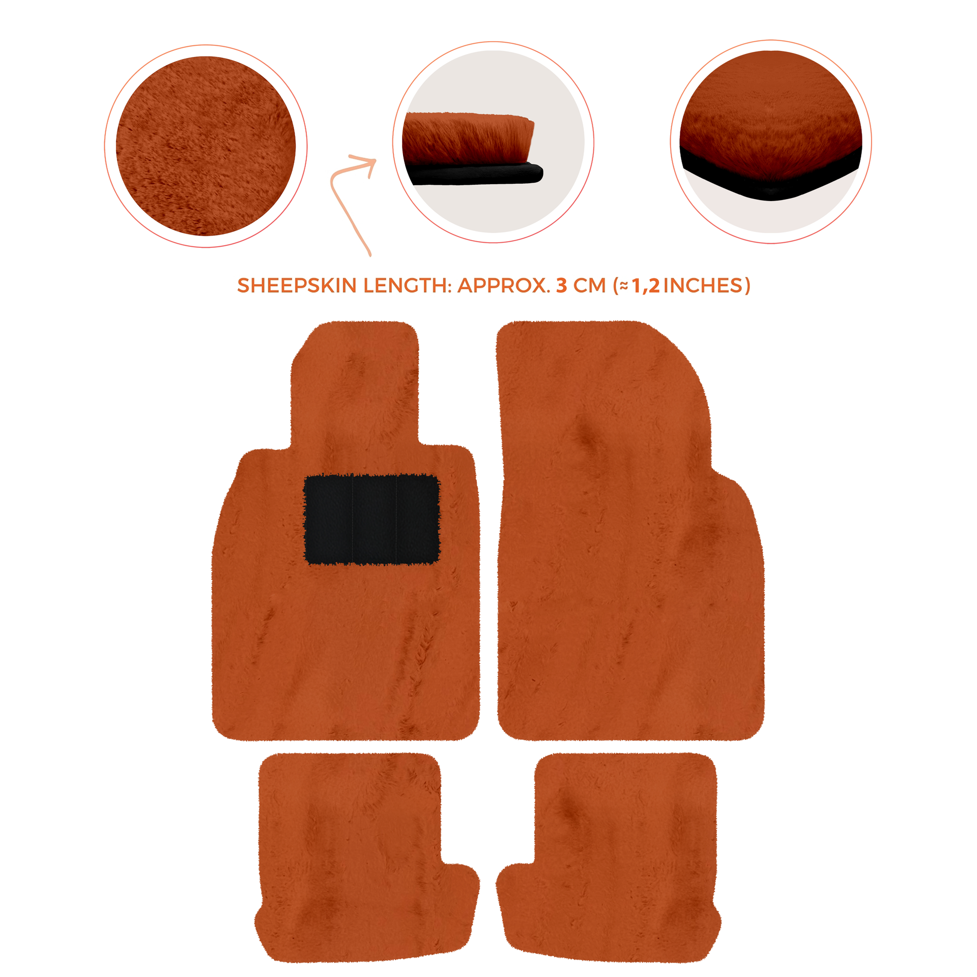 Premium Quality Sheepskin Floor Mats for Porsche 924 (1976-1988)