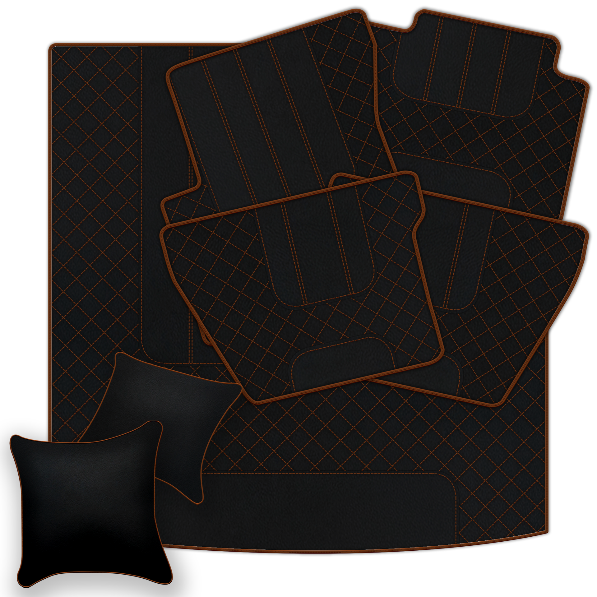 Black Leather Floor Mats for Bentley Flying Spur (2005-2013) | Luxury