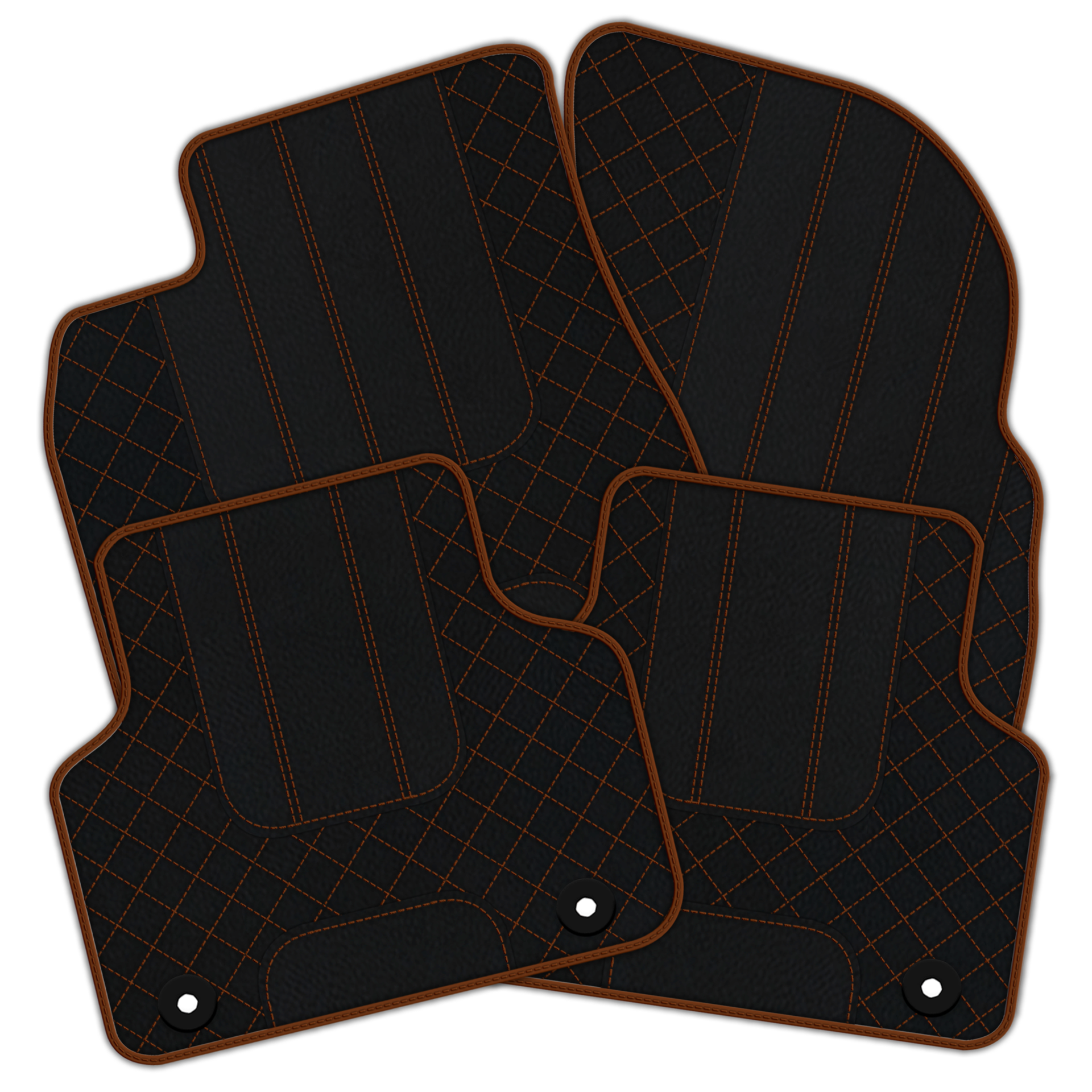 Premium Black Leather Floor Mats for Rolls Royce Shadow (1965-1977)
