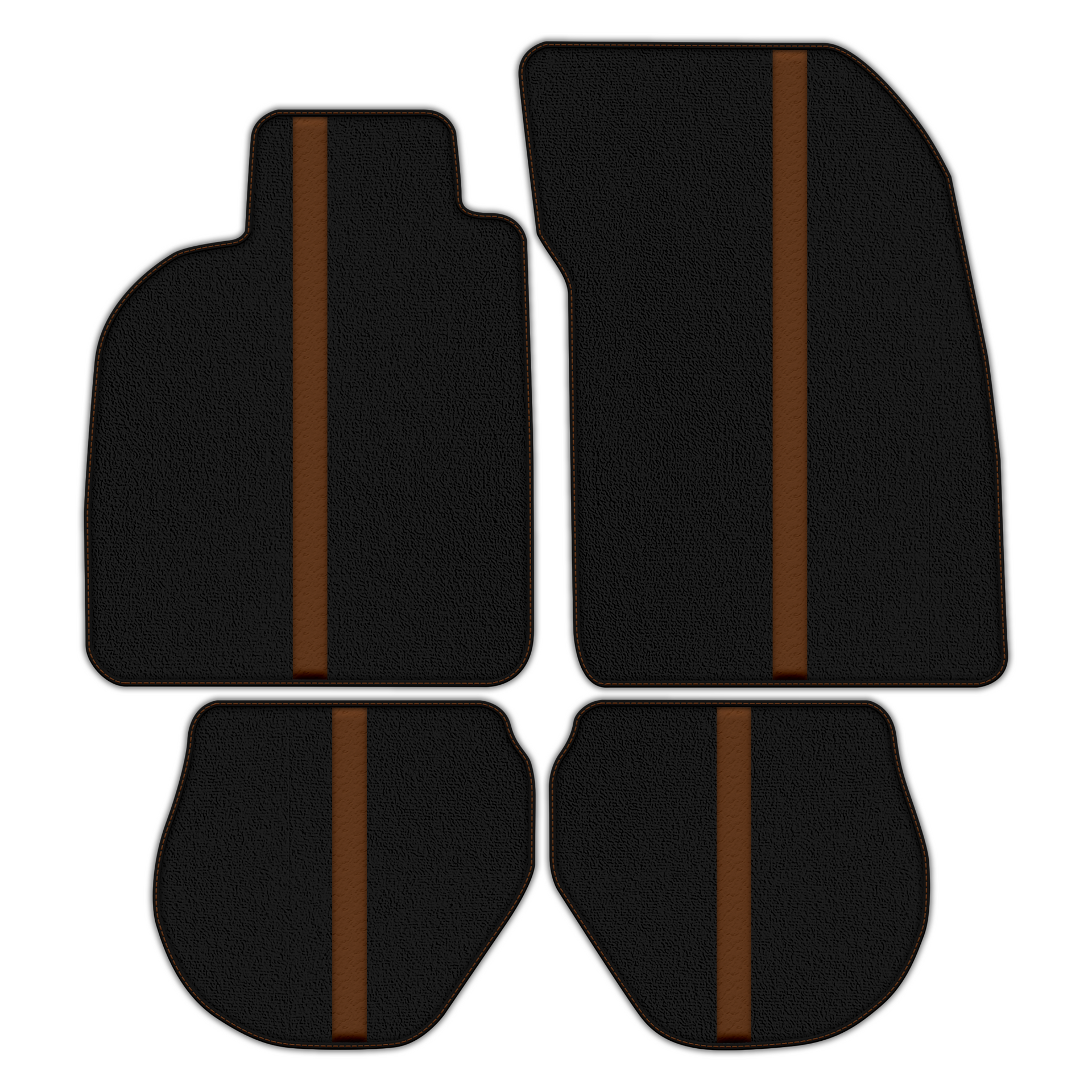 Black Floor Mats with Leather Line for Porsche 911 - 993 (1994-1998) - Various Colors