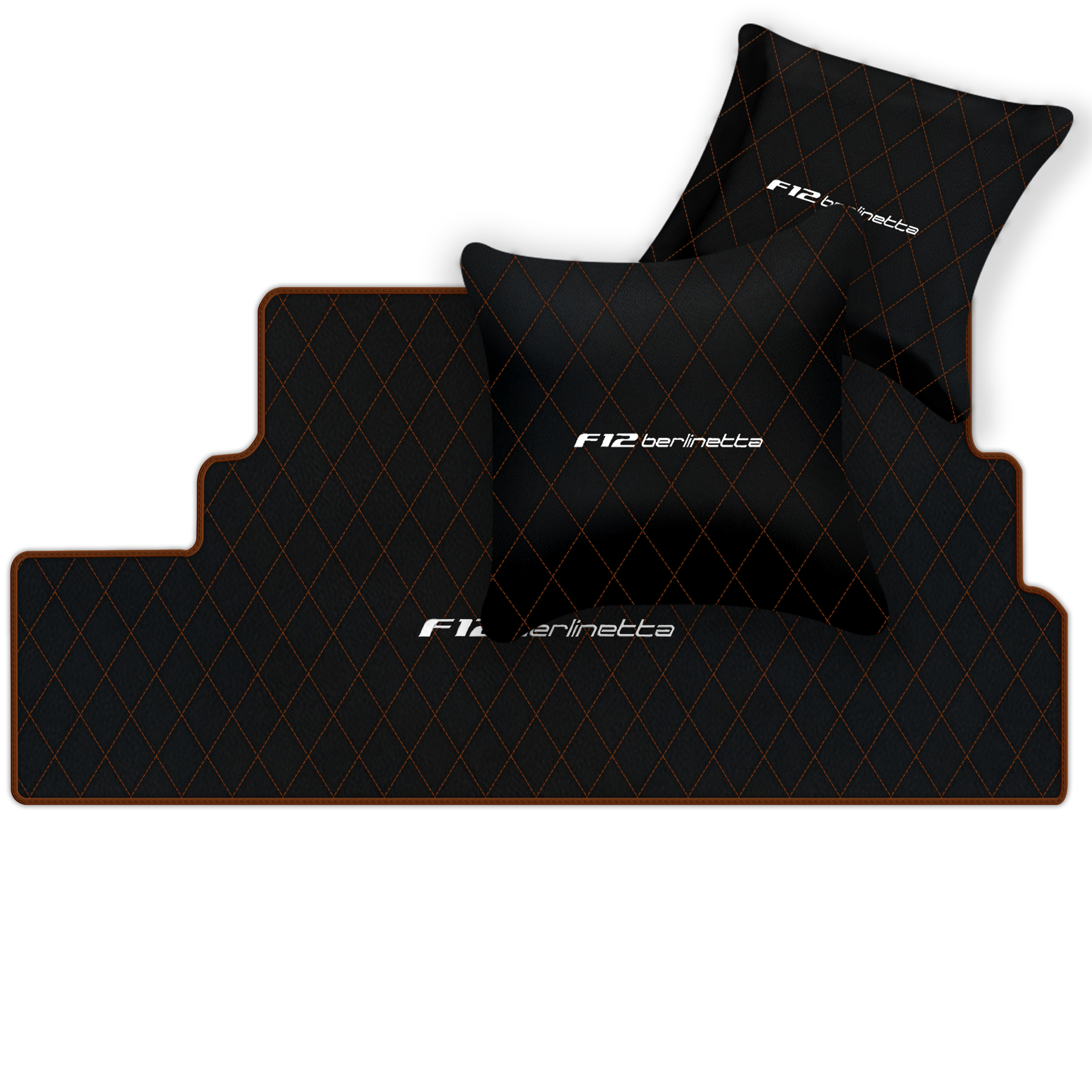 Premium Black Leather Floor Mats for Ferrari California | Full Set