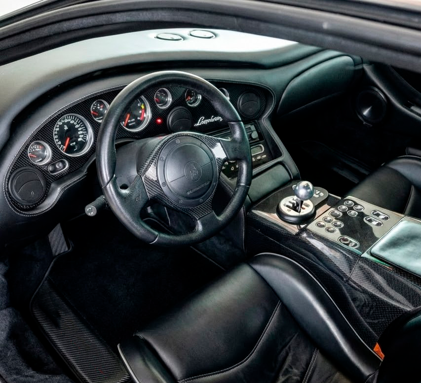 Tilpassbare svarte Bilmatter for Lamborghini Diablo (1990-2001) med karbonfiber