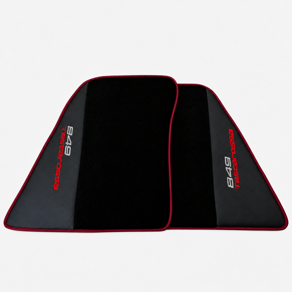 Black Leather Floor Mats Daytona Pattern for Ferrari 849 Testarossa (2026-2027)