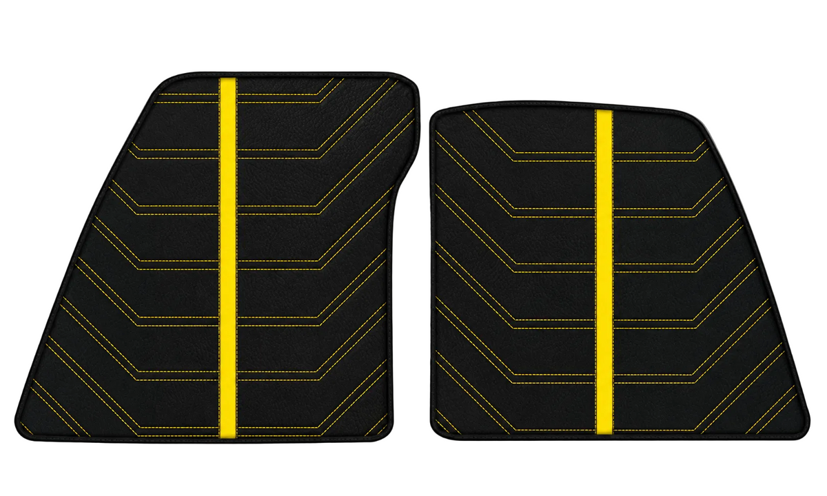 Black Leather Floor Mats Daytona Pattern for Ferrari 849 Testarossa (2026-2027)