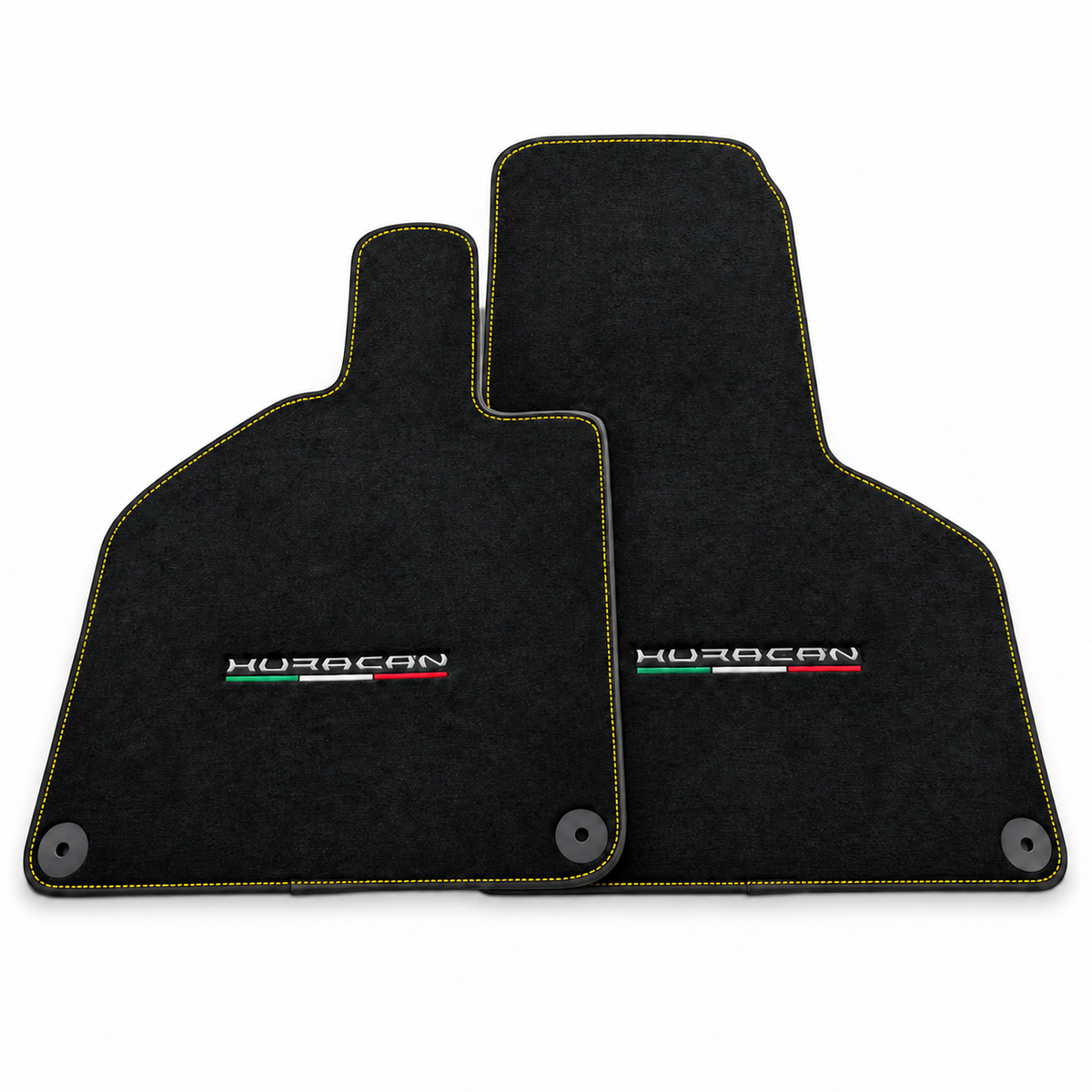Bilmatter for Lamborghini Huracan Alcantara rød lær med Huracan-logo