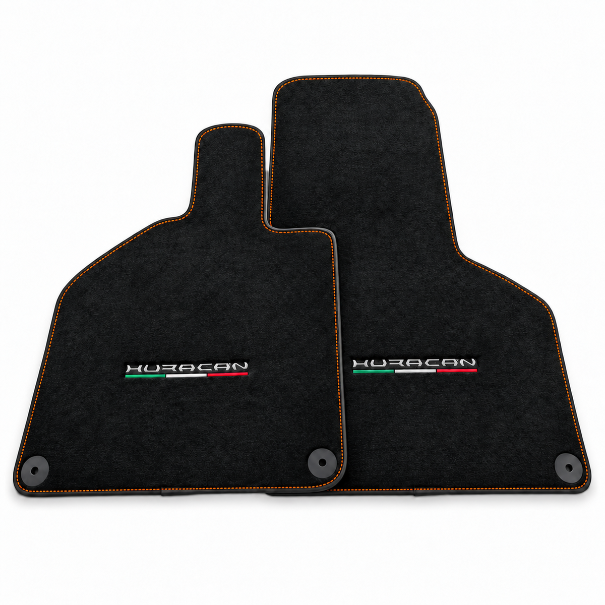 Bilmatter for Lamborghini Huracan Alcantara rød lær med Huracan-logo