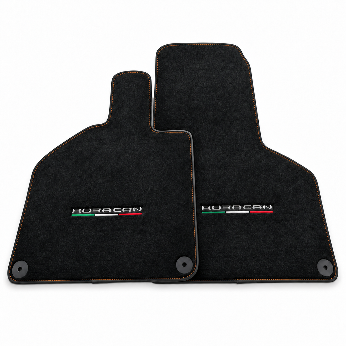 Bilmatter for Lamborghini Huracan Alcantara rød lær med Huracan-logo