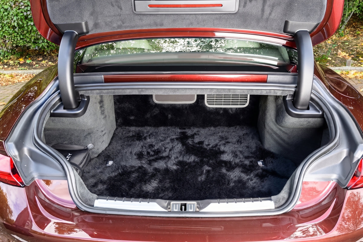 Customizable Black Sheepskin Trunk Floor Mat for Bentley Continental GT (2018–2023)
