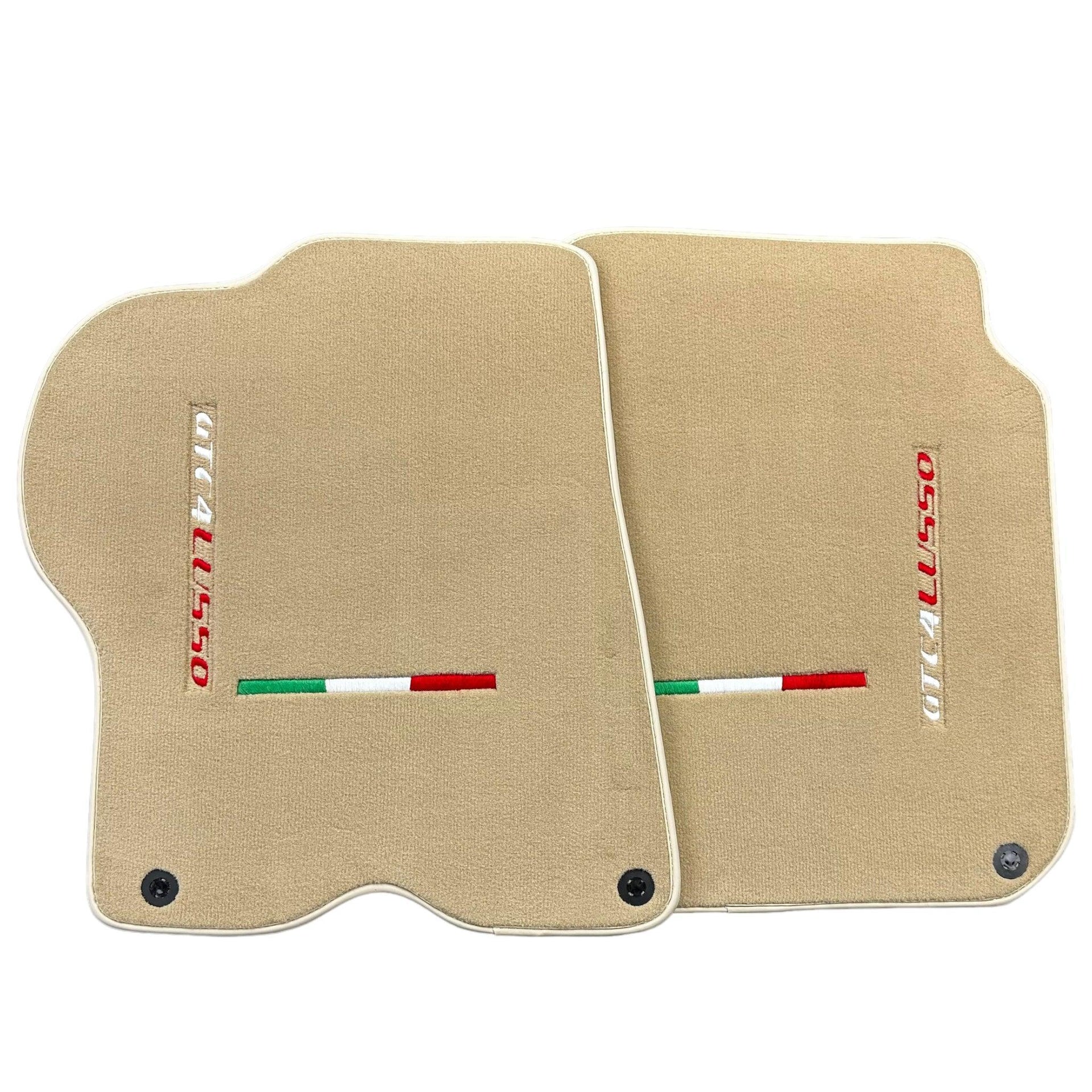 Beige Floor Mats for Ferrari GTC4 Lusso (2016-2023) Italian Edition - AutoWin