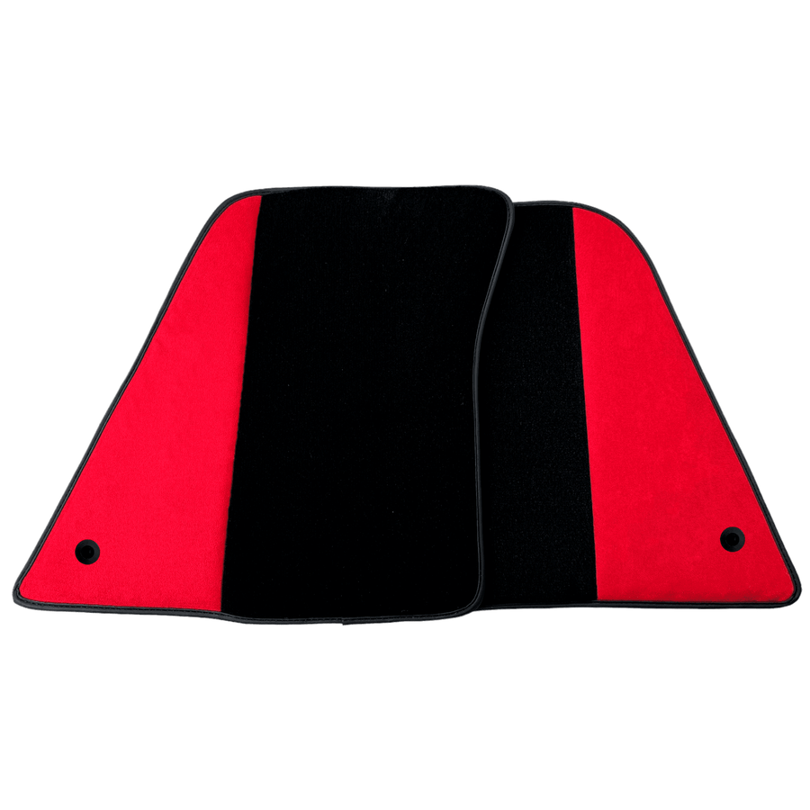Black Floor Mats for Ferrari 296 GTS (2022-2024) with Red Alcantara Leather - AutoWin