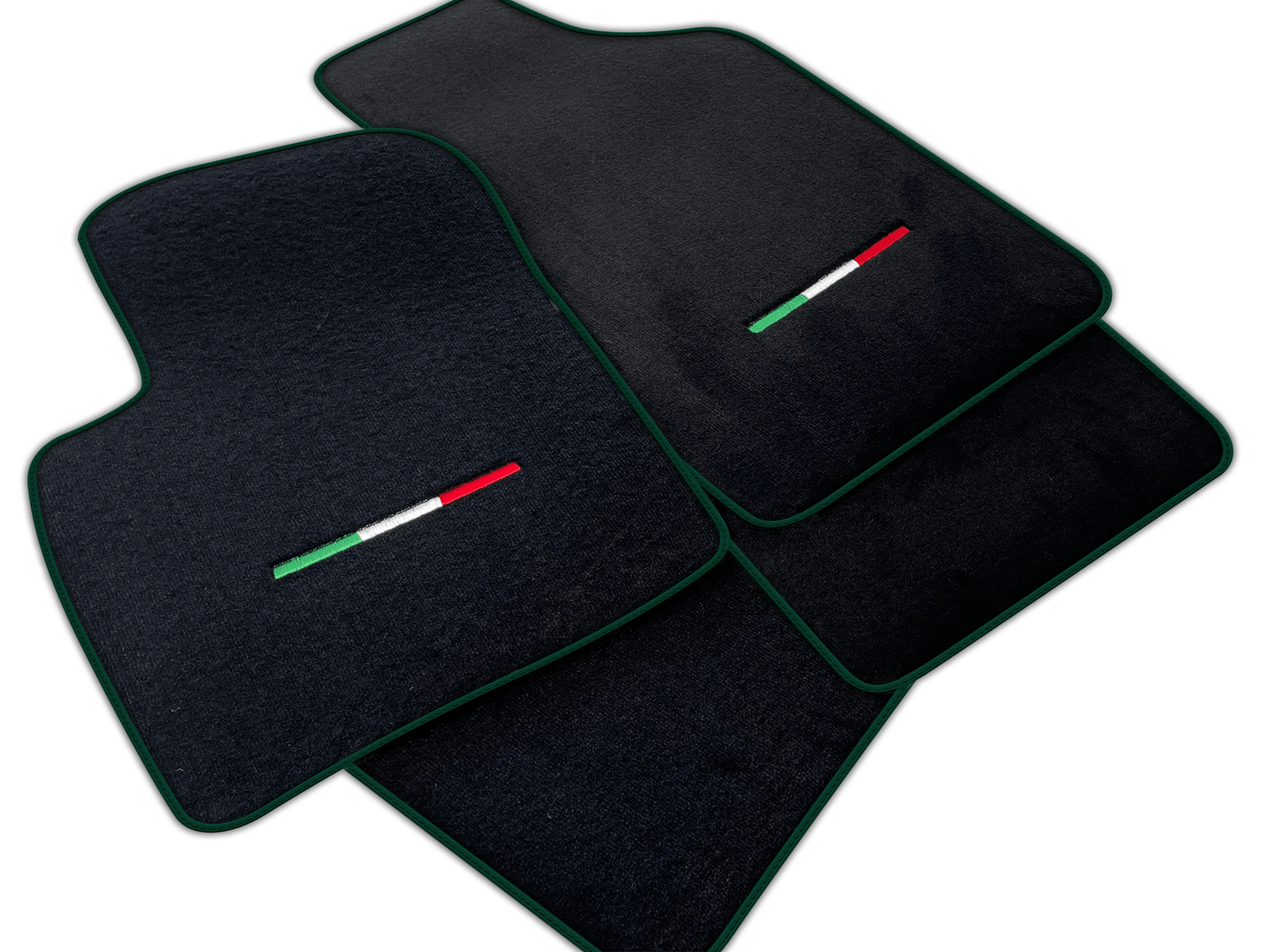 Italian Edition Black Floor Mats for Fiat 500c (2014-2020)