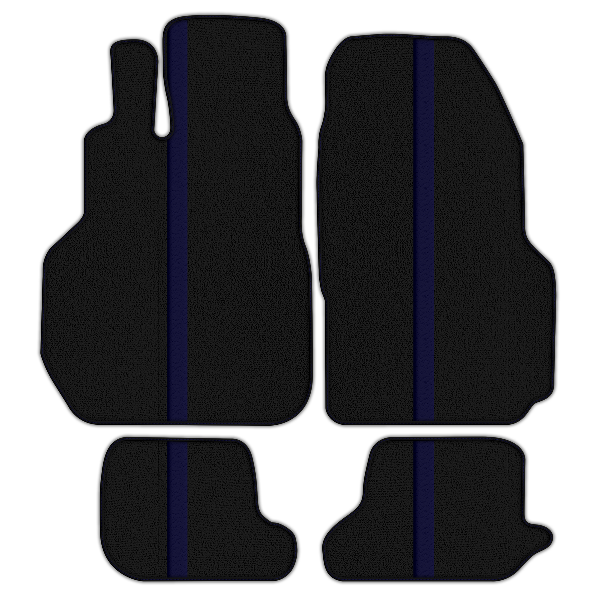 Black Floor Mats with Leather Line for Nissan GT-R (2009-2023) - Various Colors