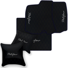 Custom Black Leather Floor Mats for Ferrari 812 Superfast (2018-2023)