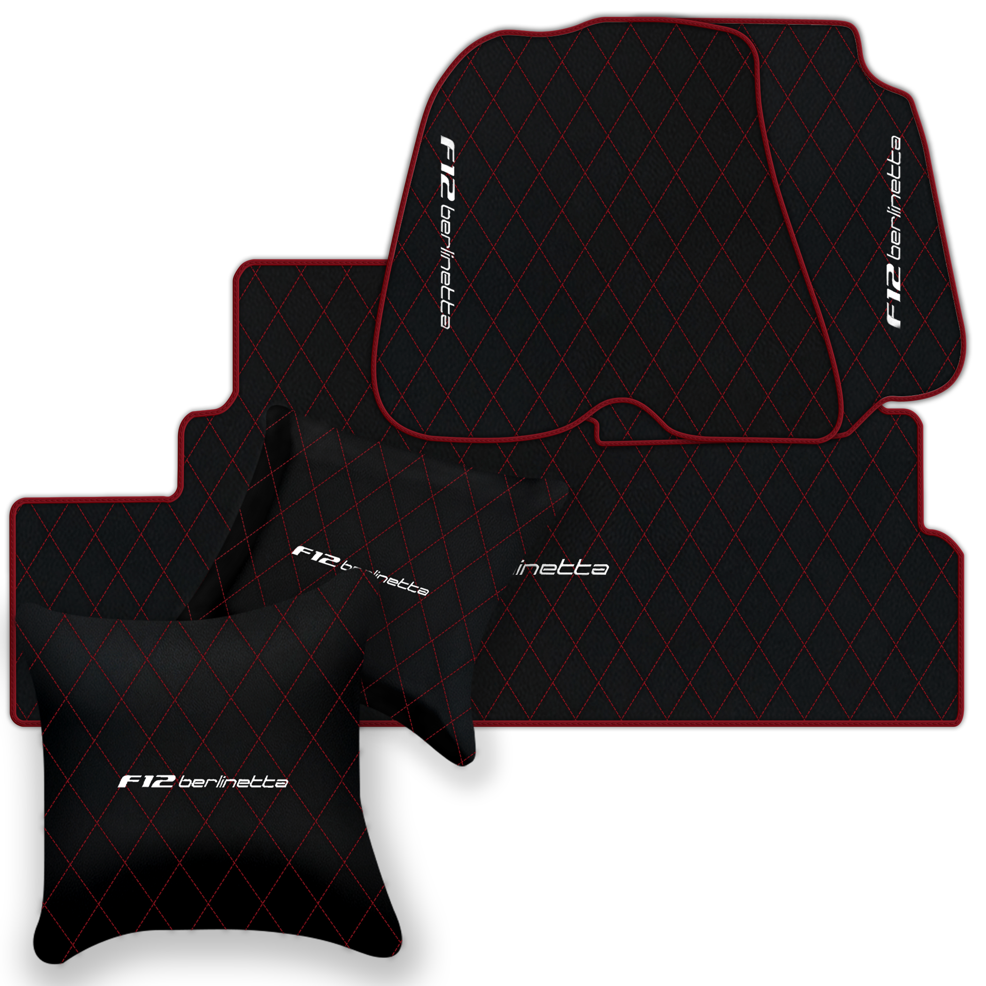 Premium Black Leather Floor Mats for Ferrari California | Full Set